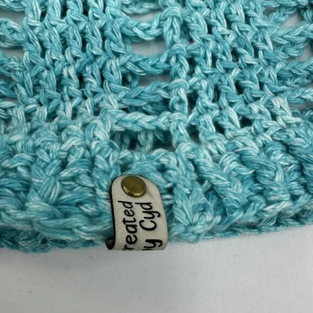 Created By Cyd Slouchy Snoody Beanie JAS Big Twist‎ Ocean Splash Crochet Hat NEW